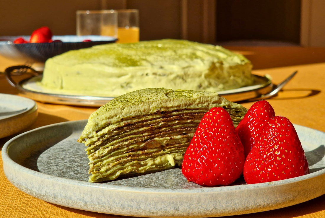 Matcha Pfannkuchen Torte